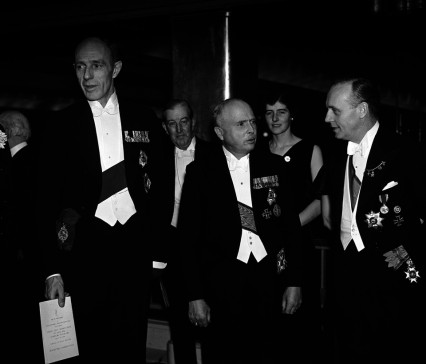 Lord Halifax, the Duke of Saxe Coburg Gotha, and Joachim von Ribbentrop at the Anglo-German dinner.