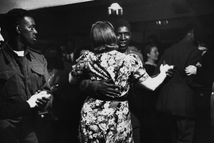 Black American GI dancing at the Bouillabaise club in Soho, 1943