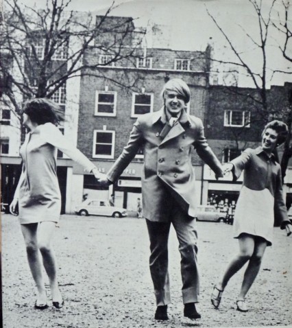 The author Adam Diment in 1967 with two lovely ladies.