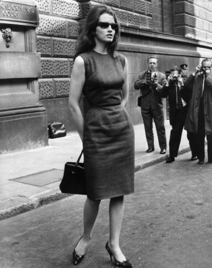 Christine Keeler outside the Old Bailey 1st April 1963