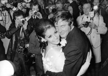 Roger Moore and Luisa Mattioli in 1969