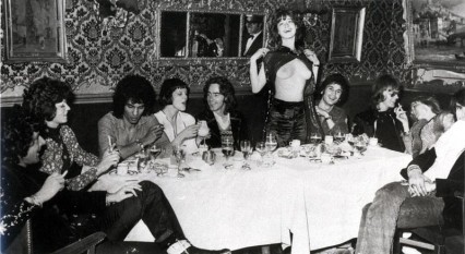 Ossie, no stranger to a convivial night out, and friends