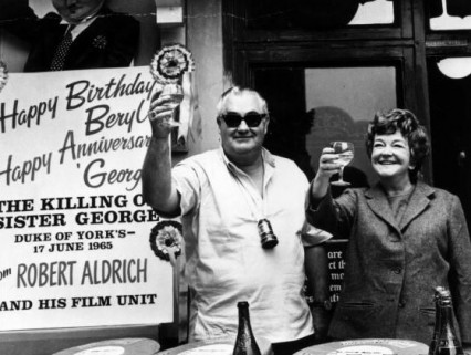 Robert Aldrich celebrating Beryl Reid's birthday during filming