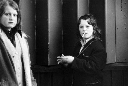 Girls having a crafty fag at Hyde Park