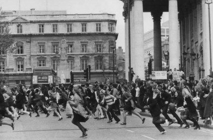 The final mini riot at Trafalgar Square